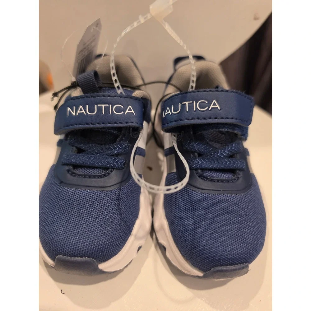 Nautica Manalapin 3T Toddler Sneakers Navy Grey Athletic Shoes KN10872T Size 5